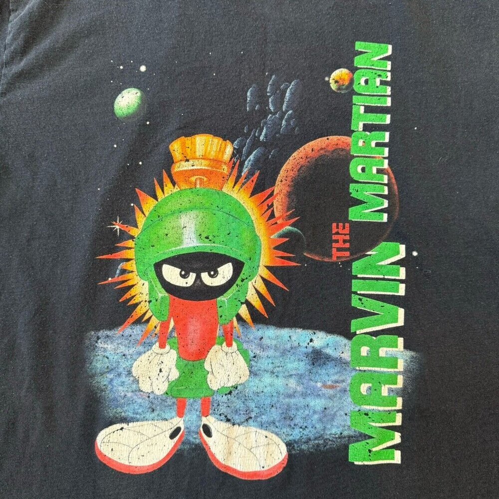 Looney Tunes Marvin the Martian Graphic T-Shirt In Space Size XL Distressed